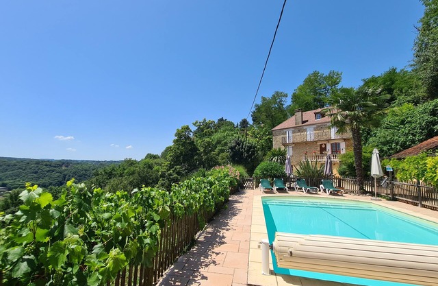Mansion House with heated pool/ AC/High speed internet 3min walk from Domme