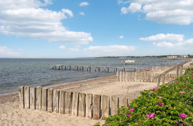 Modern and beautiful wooden house, just a few 100 meters from the family friendly sandy beach.