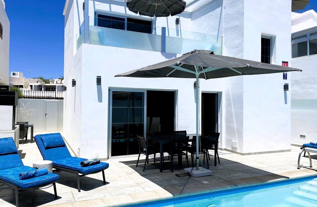 Modern detached villa with private heated pool in the heart of Puerto Del Carmen