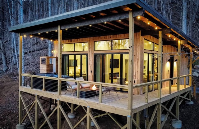 Modern Scandinavian style cabin on mountain with 58 acres!