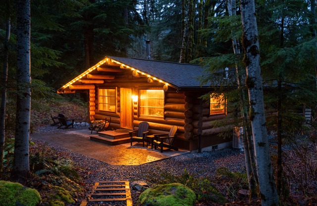 Mt Baker Log Cabin w/Cedar Hot Tub, Firepit, Central Heating/Cooling & BBQ