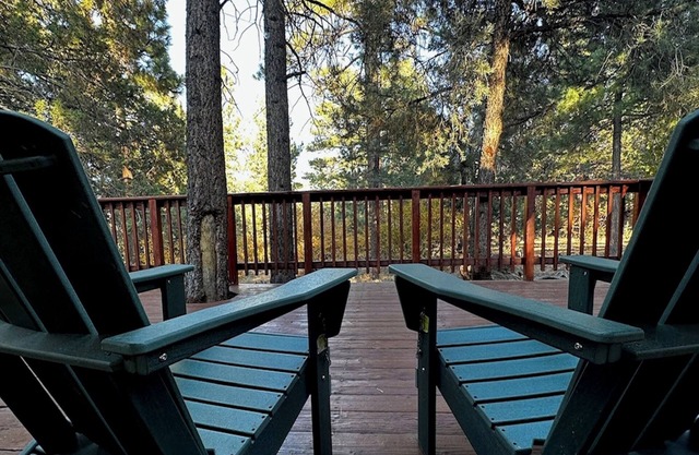 New 2 Bedroom Cozy Cabin adjacent to National Forest Private Deck Fireplace BBQ