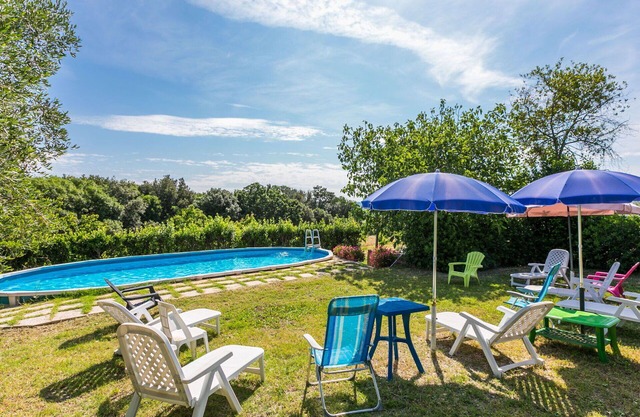 Nice apartment in villa for 12 people with WIFI, private pool, TV, patio, pets allowed and parking