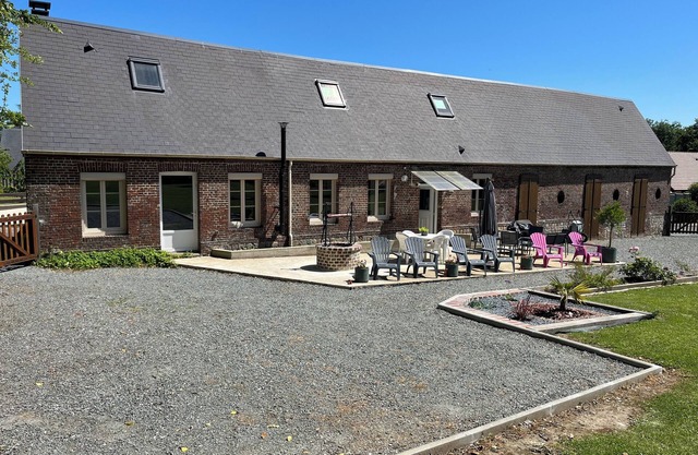 Norman brick farmhouse near the sea