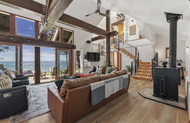 Oceanfront escape with beach access, private hot tub and game room
