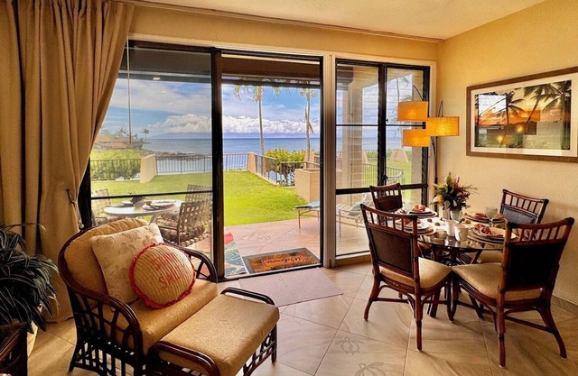 Oceanfront Oasis at The Napili Point. Views, restaurants, turtles, & rainbows.