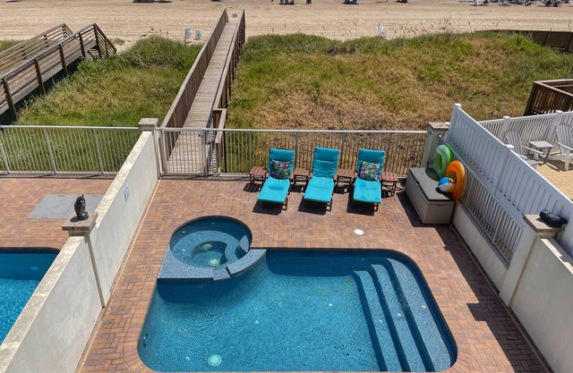 “On” the Beach, not CLOSE! Affordable Luxury. Private Boardwalk, Pool, Hot Tub!