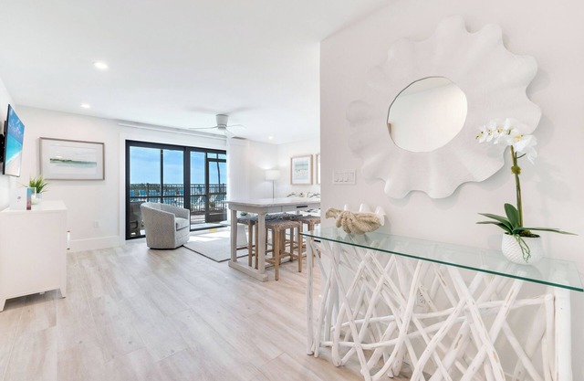 One-bedroom ground level that steps right out to pool.