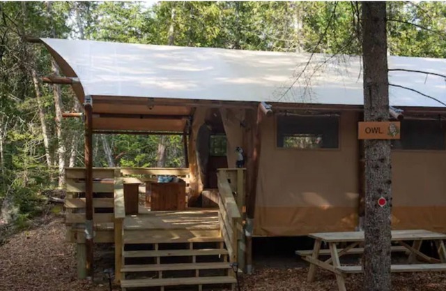 Owl Tent, Woods of Eden Glampground, Acadia