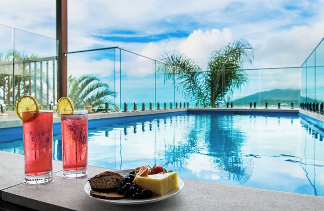 Panoramic ocean views with a pool