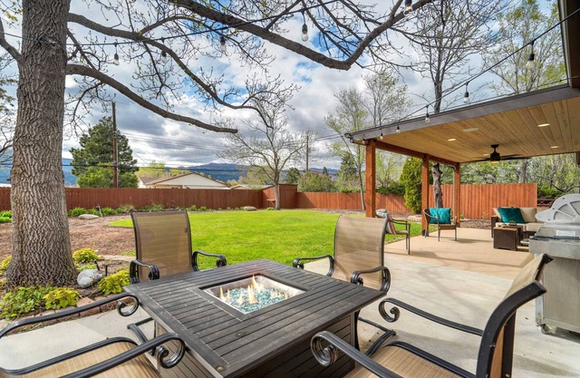 Peak View Palace- Mountain Views, Fire Table & Private Fenced in Yard