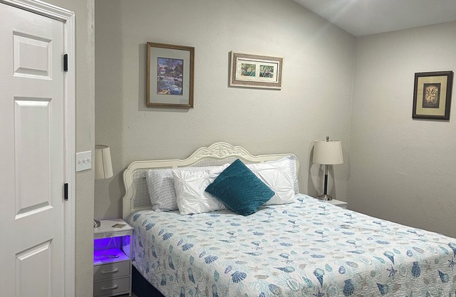 Private King Room with outdoor entrance, deck, and private bathroom.