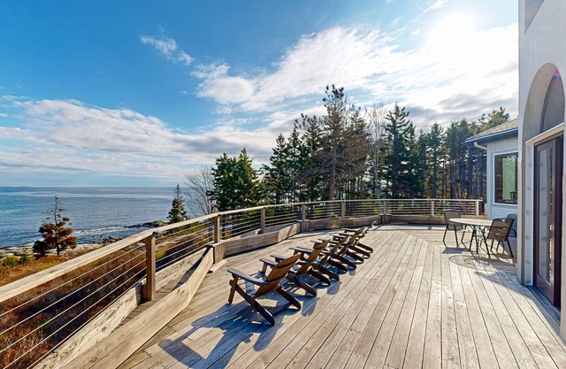 Private Oceanfront Home on 10 Acres - 2 Fireplaces, 4 Decks & Grill