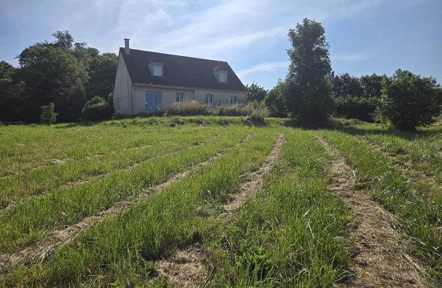 Quiet and panoramic view of fields and La Sarthe