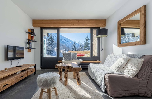 Renovated apartment with mountain views