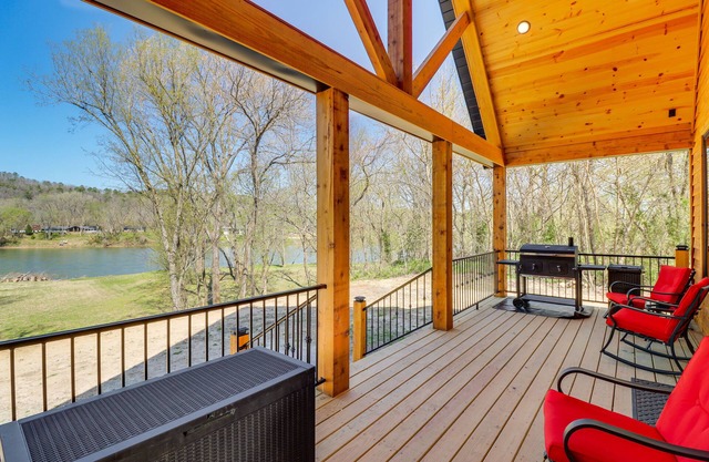 Riverfront Mountain View Cabin w/Deck & Grill!