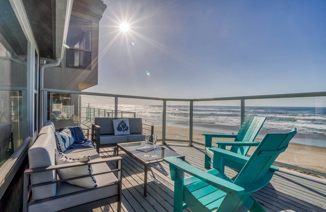 Roads End Oceanfront with Contemporary Styling Features Ocean-View Bedrooms