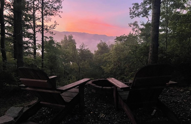 Rustic, Cozy Cabin with a View of the Smokies, Firepit, Large Deck, Pet-Friendly