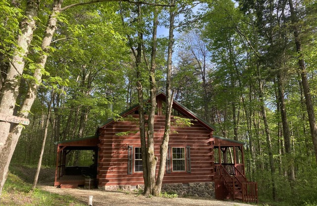 Rustic Getaway Cabin equipped with Hot Tub, trails on property, private!