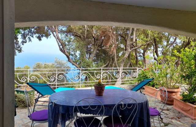 Sea views, 2 beautiful terraces, charming duplex in villa, landscaped garden