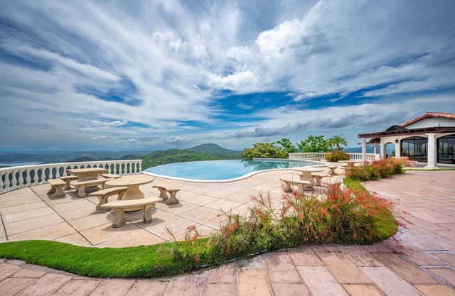 Seaside Mansion with Majestic Ocean Views and patio overlooking infinity pool