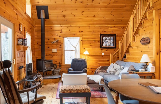 Secluded, Furnished, Log Home, Close To Many Adirondack Attractions.