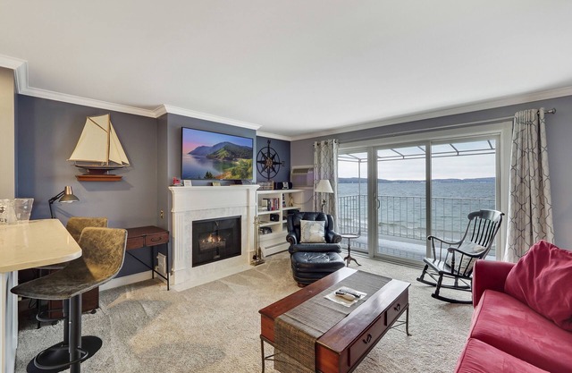 Second-Floor Serenity | Lake Charlevoix Beachfront + Patio | Fireplace |