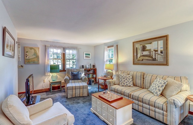 Serene home with WiFi, deck, & outdoor fireplace - walk to beach