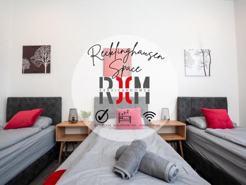 Serviceroom24 - Space in Recklinghausen Hoch WLAN - Smart-TV - 24-7 Check-in und Küche