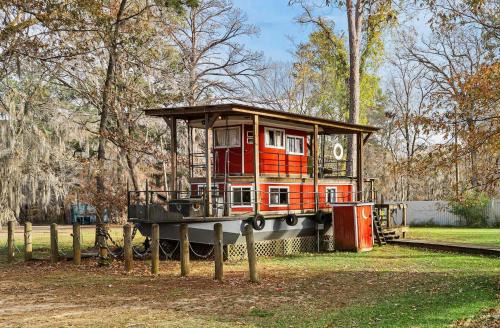 Ship With Upper Deck & Kayaks & Canoes