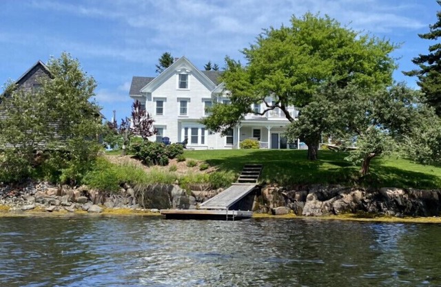 Spacious historic oceanfront home on Bass Harbor - stunning views - private dock