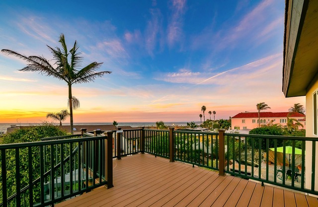Spacious studio with ocean-view deck and grill