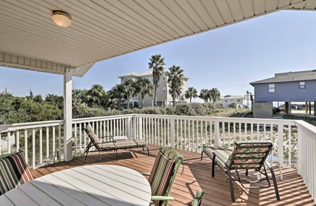 Sparkling Gulf View From A Partially Covered Deck