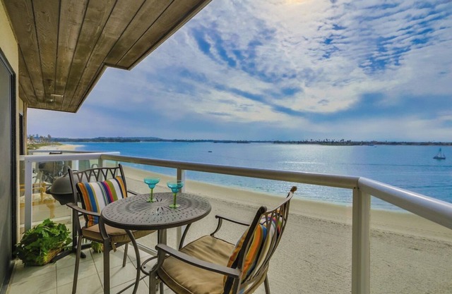 Summer is here at Ginny's Bayfront balcony+parking