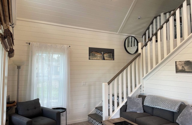 Sunrise Loft cozy private beach front house storm watching sleeps 4