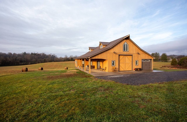 The Mockingbird Farm "Barn-do-minium" is situated on 27 rolling acres.