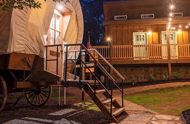 The Pioneer | Real Covered Wagon | King Bed & Bunk