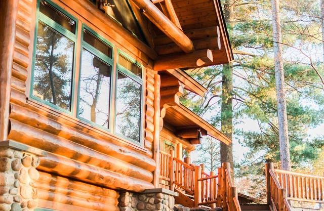 Three Luxury Log Cabins On Private Peninsula On The Whitefish Chain of Lakes