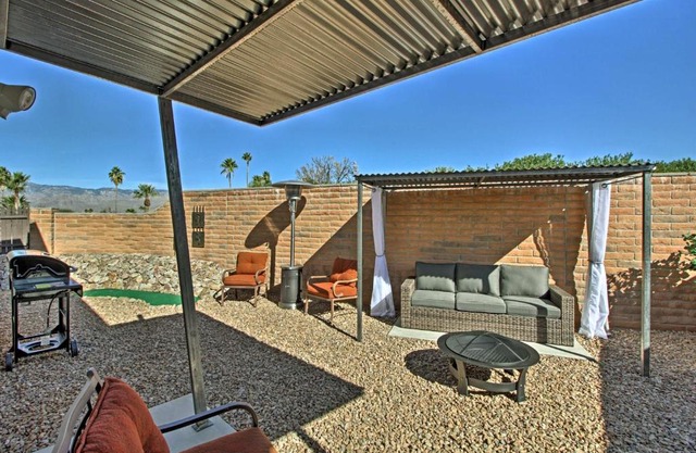 Tucson Home Landscaped Backyard, Patio and Fire Pit