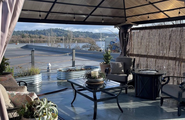 Upscale apartment with rooftop patio in downtown Coos Bay.