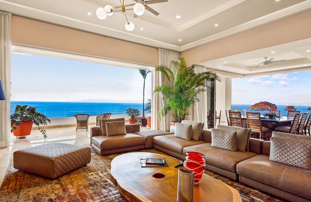 Upscale oceanfront condo with extensive balcony, pool & ocean views