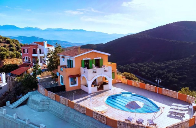 Villa Erato in Stalos in Secluded Place with Pool, BBQ, Jacuzzi, Sea Views