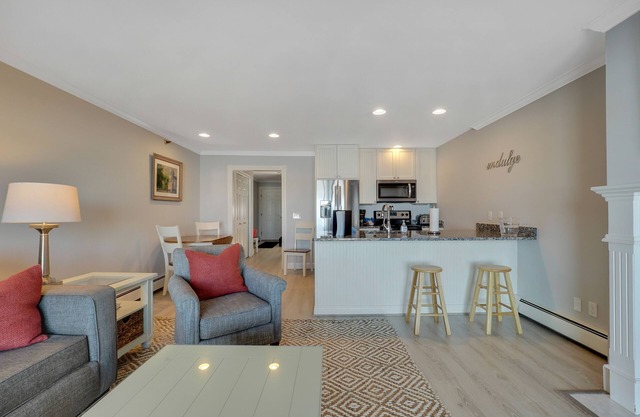 Walk-Out to Lake Charlevoix | Private Beach & Balcony | Downtown Boyne City |