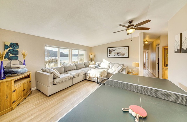 Walk to Marina: Harrison Cabin w/Lake View!