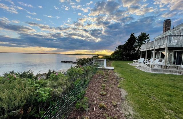 Waterfront with stunning views and beach