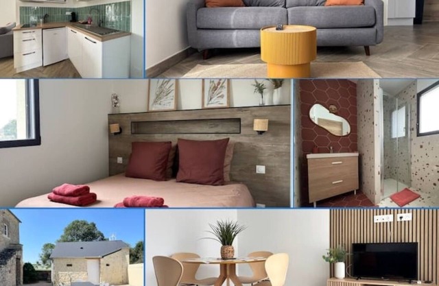 Wheat field apt ground floor near Bayeux with terrace and parking