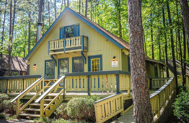 Wooded View Chalet right beside our salt water pool!