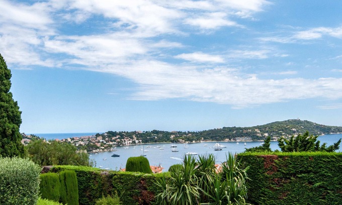 Villefranche-sur-Mer Apartment | 07. Terrace with stunning view of the sea and Cap Ferrat, one bedroom apartment.