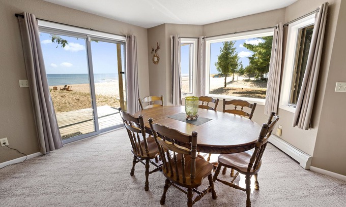 Oscoda House | #1 Thomas' Parkside Cottages, 4BR Lake Huron Beachfront w/Balcony views