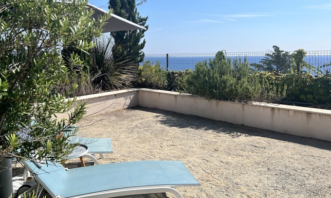 Le Trayas Apartment | 100m from beach, modern functional apartment sea wiev, Terrasse